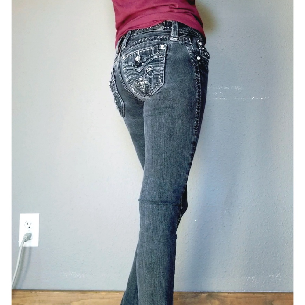 Rock Revival Charcoal Black Skinny